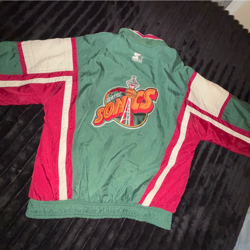 Vintage Sonics Kids Track Pants - Green and Red